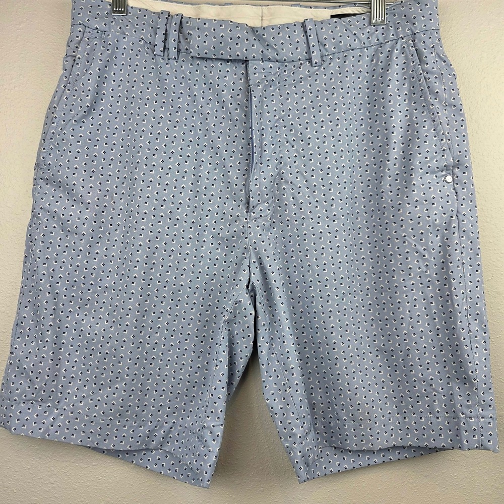 RLX Ralph Lauren Mens Blue Geometric Golf Shorts Size 32‎ Stretch Performance